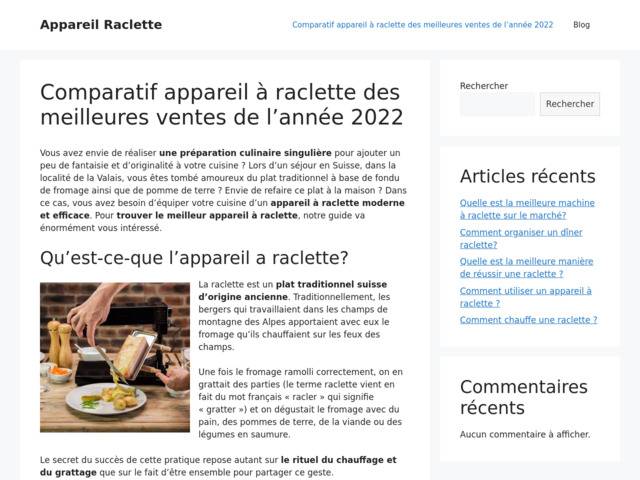 Comparatif appareil à raclette