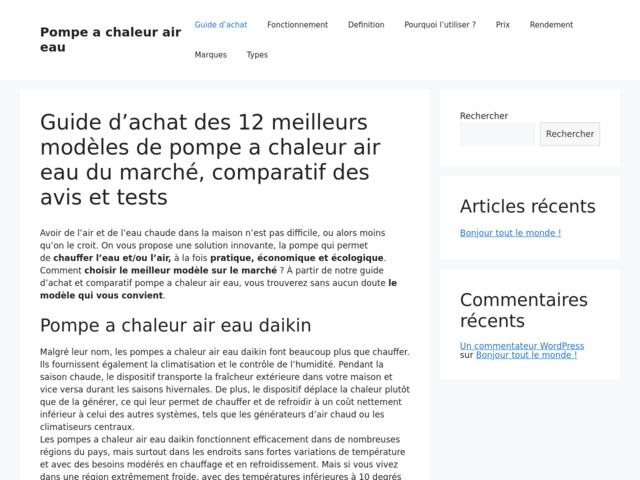 Pompe  chaleur air eau