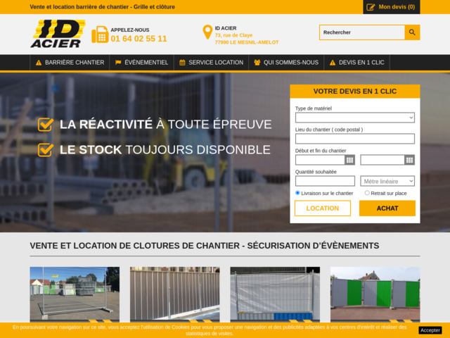ID Acier  Vente et location barrire de chantier - Grille et clture
