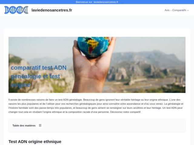 Test and Origine - laviedenosancetres.fr