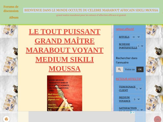 Le tout puissant grand maître marabout voyant médium Sikili Moussa