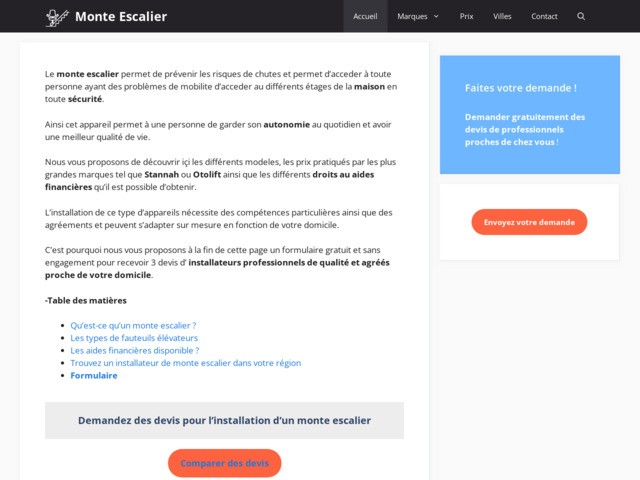Installation de monte-escalier