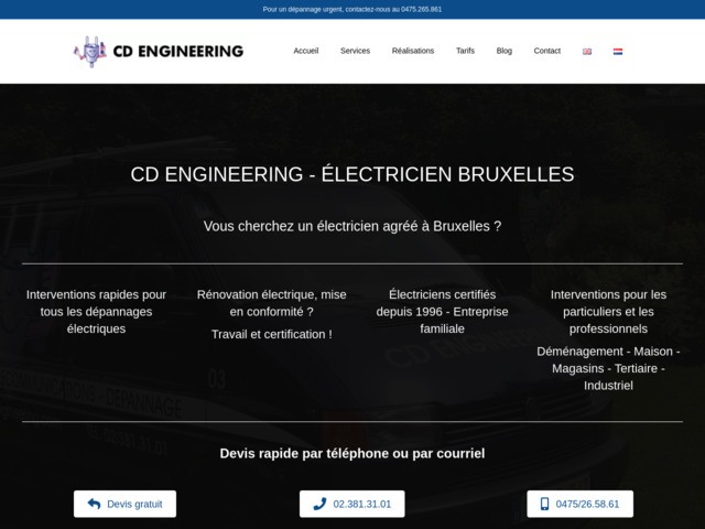 Choisissez cd engineering pour vos travaux d'électricité à bruxelles
