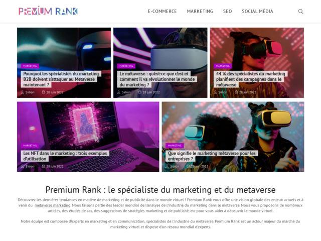 Premium rank le site d'actualité sur le metaverse