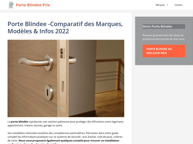 Porte blindée : prix
