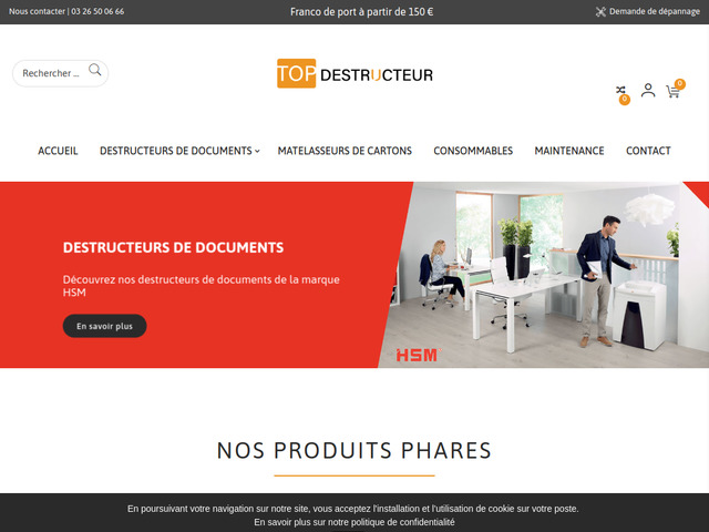 Vente de destructeurs de documents : Top Destructeur