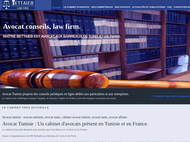 Avocat Tunisie France, cabinet d'avocat d'affaires : Tunis Paris