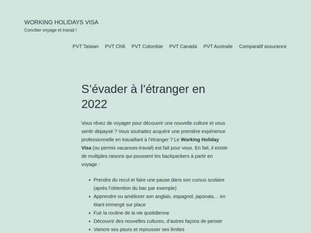 Working Holiday Visa - concilier voyage et travail !