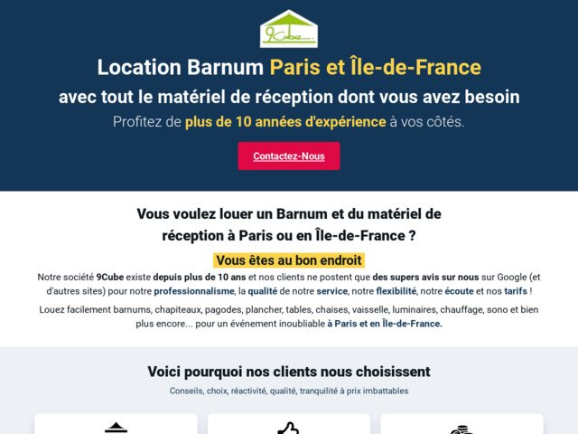 Louez barnum mariage Paris