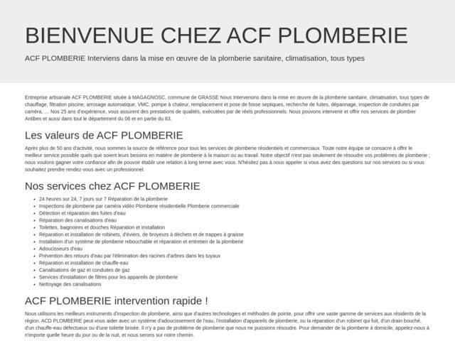 Acfplomberie06, la socit de dpannage de plomberie en urgence  antibes