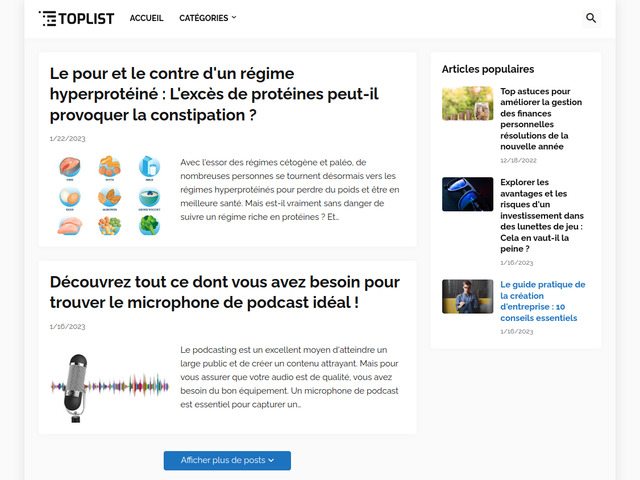 Toplist - d�couvrez le meilleur de l'internet