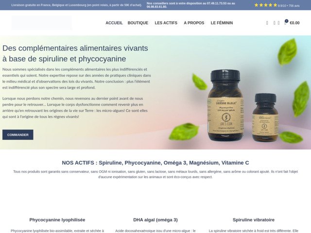 Compléments alimentaires à base de spiruline & phycocyanine - life's code