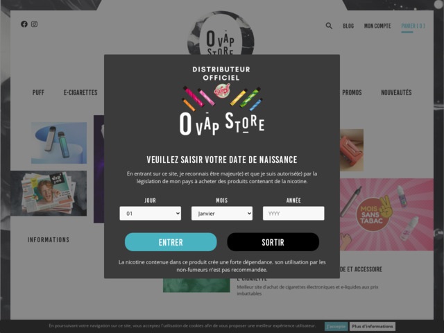 Vente d'e-cigarettes