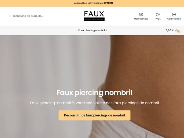 Faux piercing nombril
