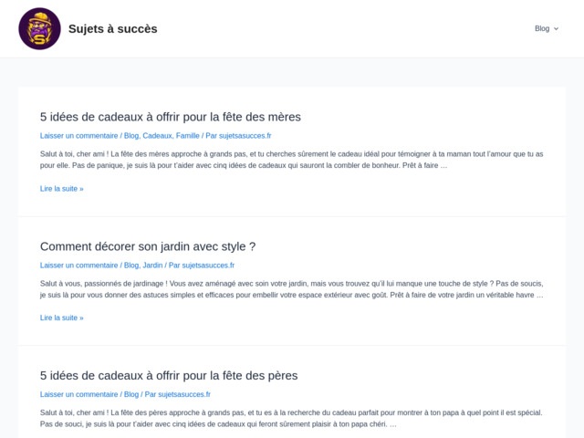 Sujets à succès : des articles pour vous aider !