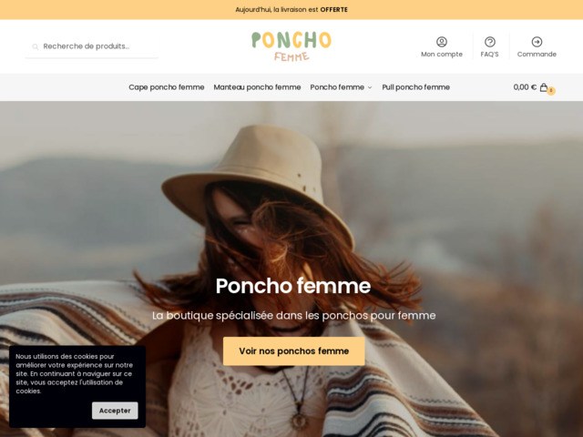 Poncho femme