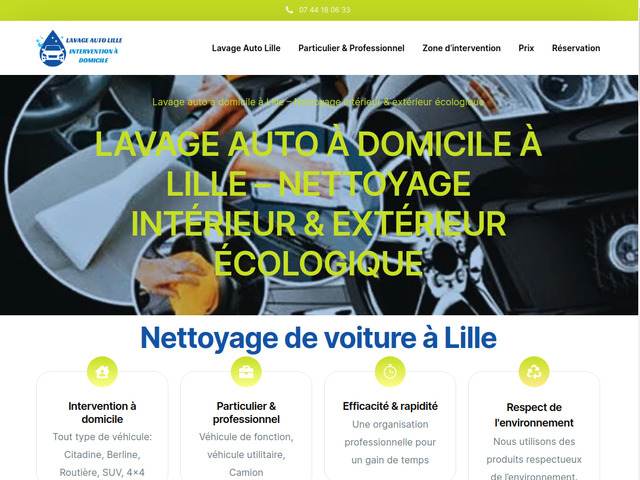 Lavage auto à Lille - intervention à domicile