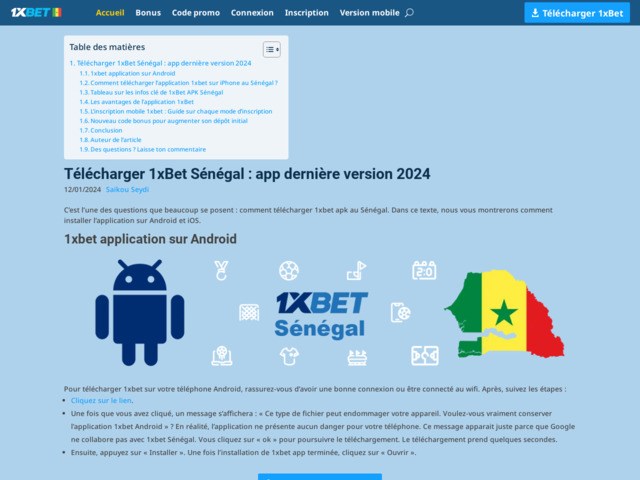 Les paris en direct avec l'application 1xbet Sénégal