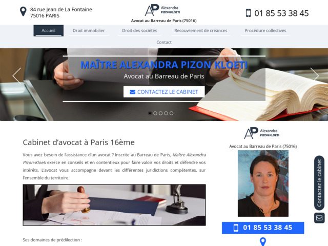 Cabinet d'avocat, alexandra pizon kloeti à paris 16
