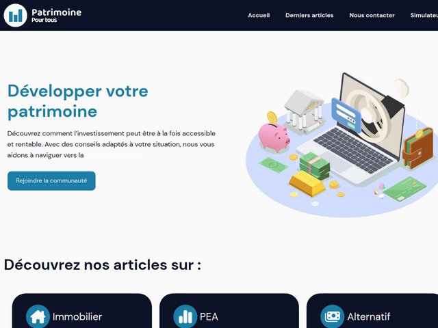 Patrimoine pour tous - apprenez à investir et développer votre patrimoine