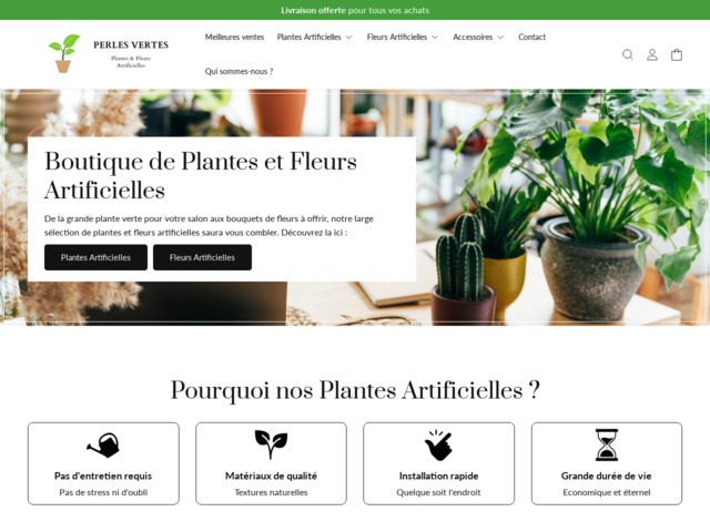 Boutique en ligne de plantes et fleurs artificielles