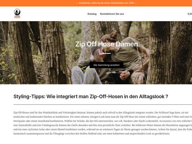Zip off hose damen