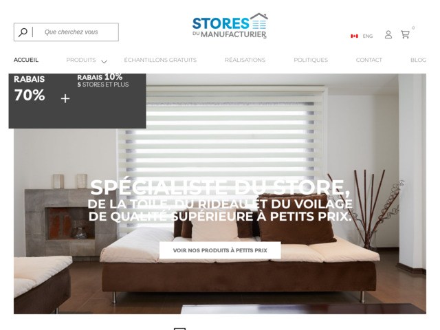 Toile solaire sur stores du manufacturier