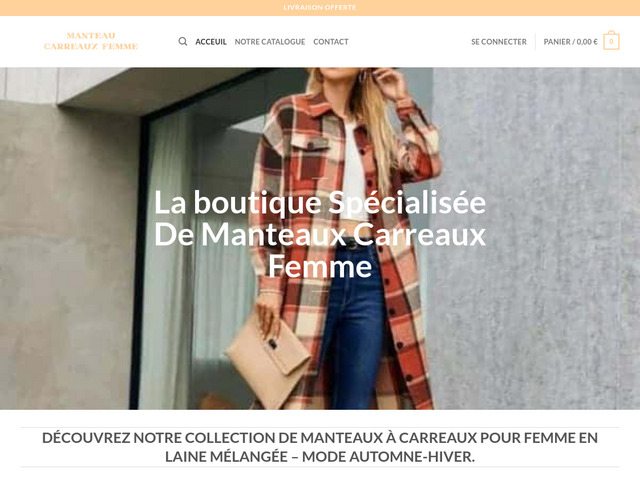 Manteau carreau femme