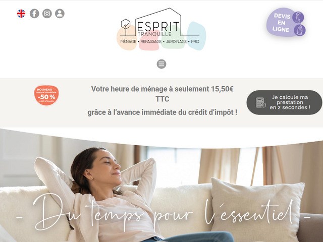 Esprit Tranquille : ménage, repassage, jardinage, nettoyage de bureaux