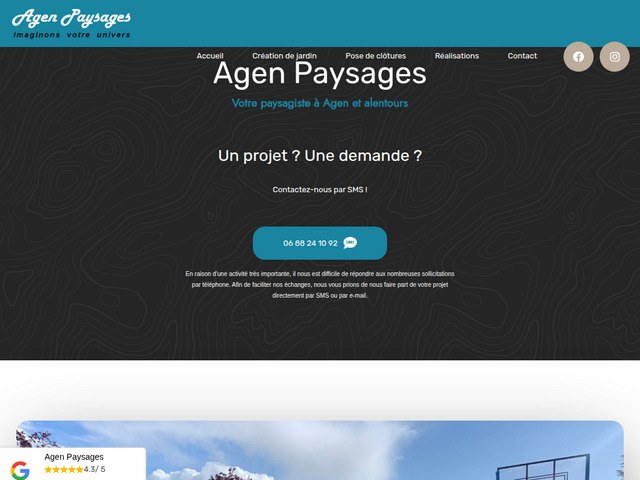 Agen paysages - sp�cialiste en am�nagement de jardin et pose de cl�ture. 