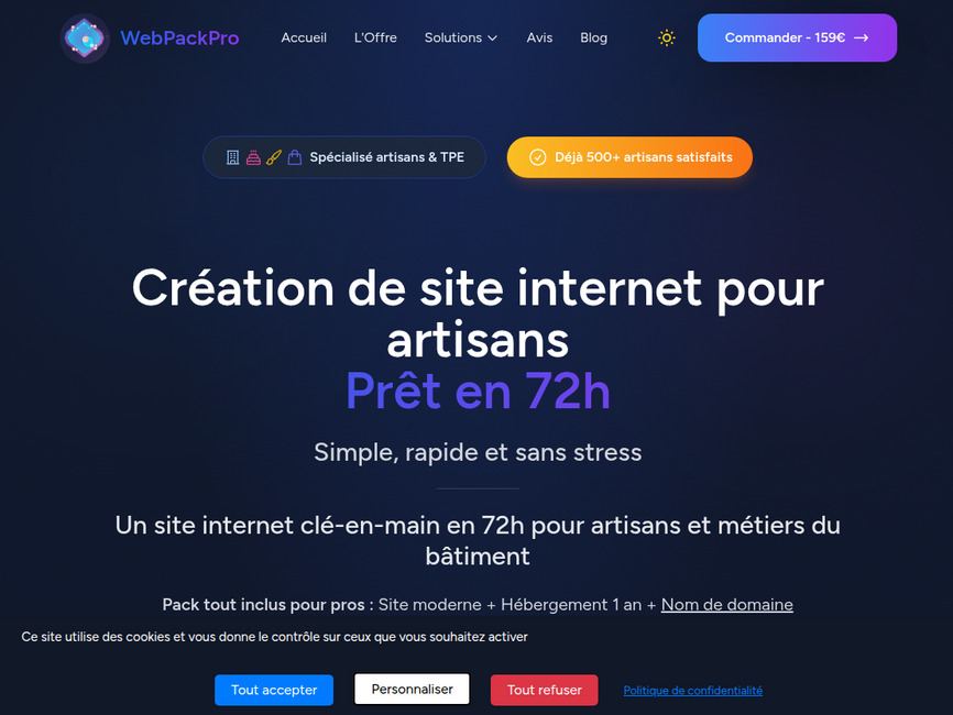 Webpackpro &ndash; cr�ation site tpe