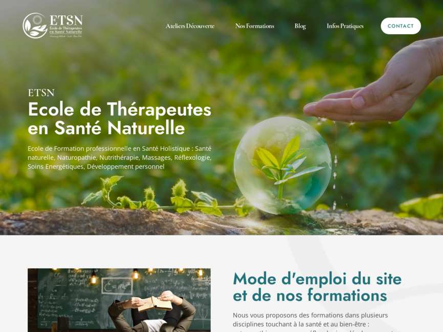 Etsn : �cole de th�rapeutes en sant� naturelle, formations certifiantes