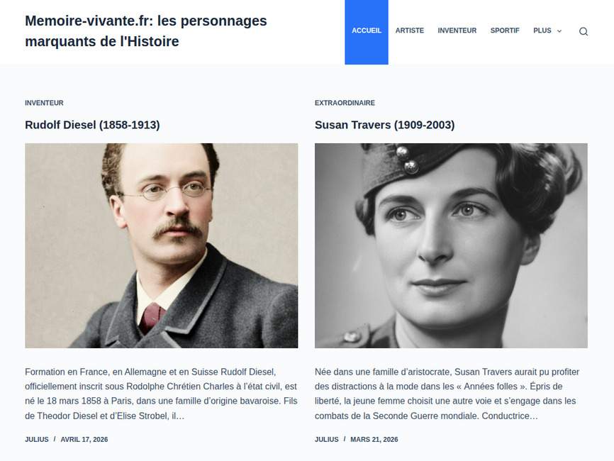 Memoire vivante des heros de l'histoire