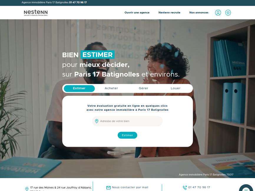 Nestenn Immobilier  Paris 17 Batignolles