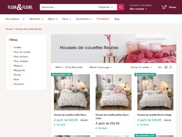 Housse de couette fleurie pour la chambre à coucher