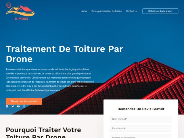 Traitement de toiture par drone