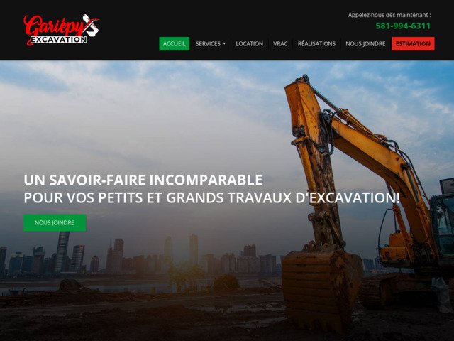Gariépy excavation québec - entrepreneur excavation côte-de-beaupré