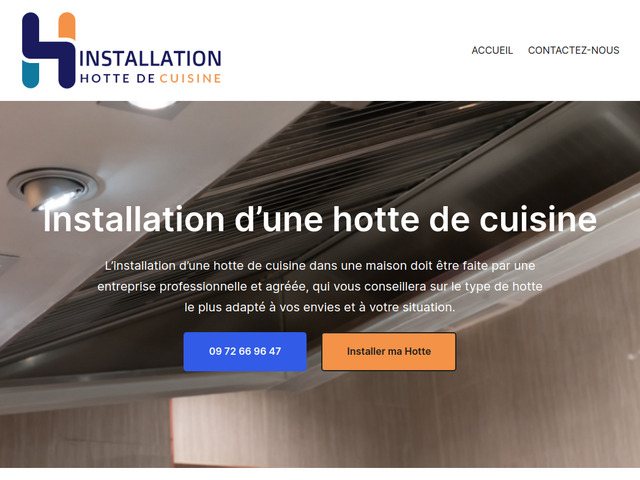 Installation hotte cuisine - hotte aspirante professionnelle