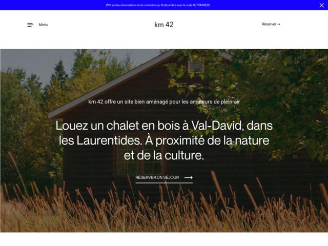 Km42 - chalets à val-david dans les laurentides