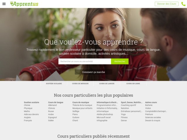 Cours particuliers à domicile