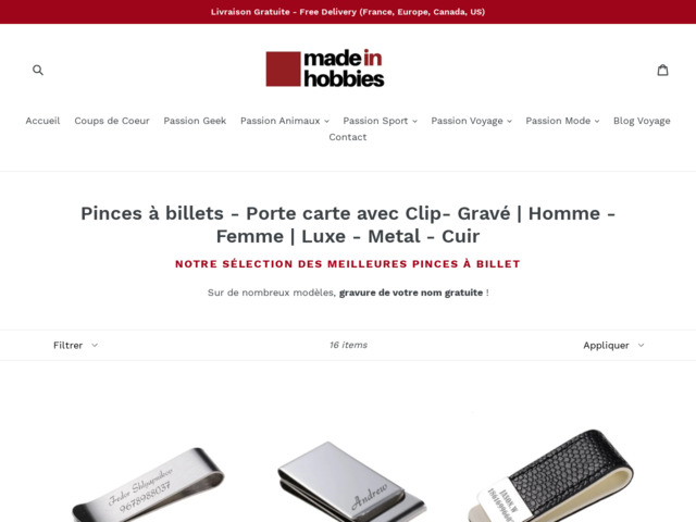 Made in hobbies : acheter pince  billet