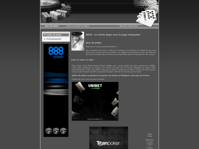 Jouer au poker en ligne