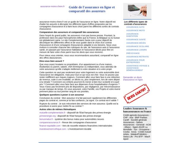 Assurance moins chère