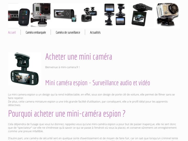 Guide sur la mini camera
