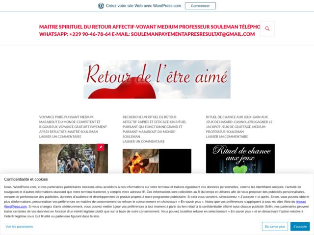 Retour de l'être aimé, sortilege d'amour gratuit-maitre medium souleman