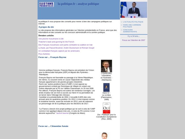 Infos sur la politique