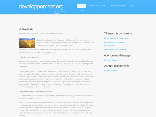 Tout sur le developpement durable