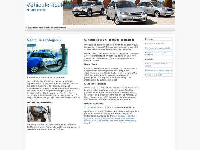 Infos sur la voiture ecologique