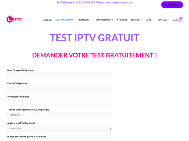 Test IPTV gratuit
