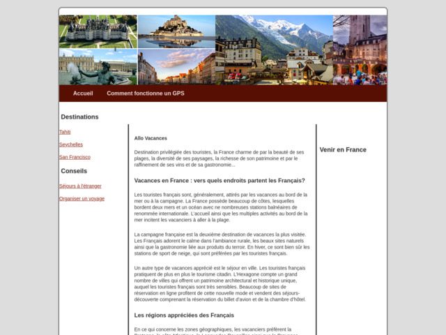 Destination vacances